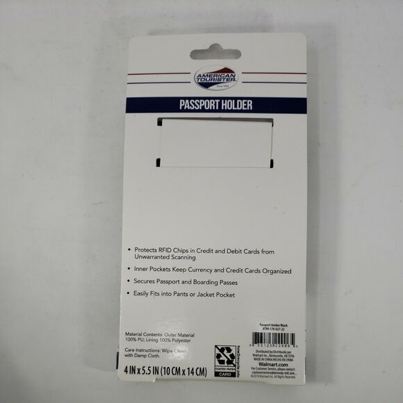 Passport Holder American Tourister Black NEW Protects RFID Chips Factory Package - Picture 6 of 12